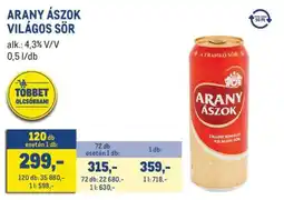 Metro Arany Ászok Világos sör ajánlat