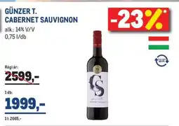 Metro GÜNZER T. CABERNET SAUVIGNON ajánlat