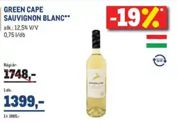 Metro GREEN CAPE SAUVIGNON BLANC ajánlat