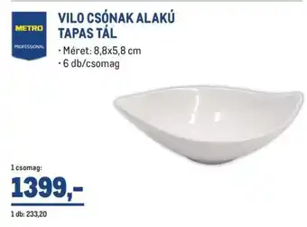 VILO CSÓNAK ALAKÚ TAPAS TÁL