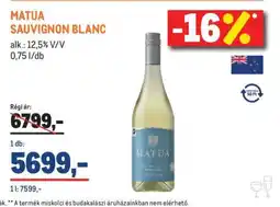 Metro MATUA SAUVIGNON BLANC ajánlat