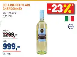 Metro COLLINE DEI FILARI CHARDONNAY ajánlat