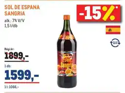 Metro SOL DE ESPAÑA SANGRIA ajánlat