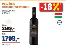 Metro MÉSZÁROS Cabernet Sauvignon ajánlat