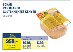 Metro Schär Pan Blanco gluténmentes kenyér ajánlat