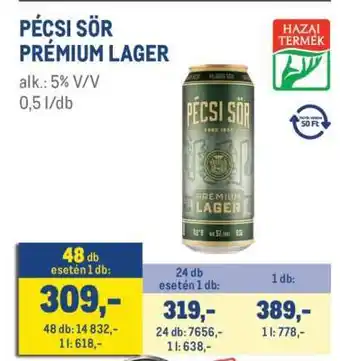 PÉCSI SÖR Prémium lager