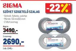 Metro SIGMA SZÖVET SZIGETELŐ SZALAG ajánlat