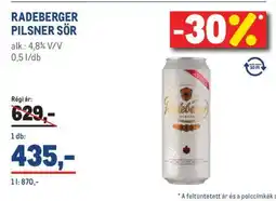 Metro RADEBERGER PILSNER SÖR ajánlat