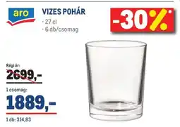 Metro aro VIZES POHÁR ajánlat