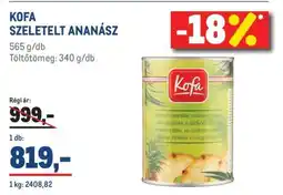 Metro KOFA SZELETELT ANANÁSZ ajánlat