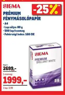 Metro SIGMA PRÉMIUM FÉNYMÁSOLÓPAPÍR ajánlat