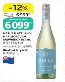 Auchan MATUA Új-Zélandi Marlborough Sauvignon Blanc ajánlat