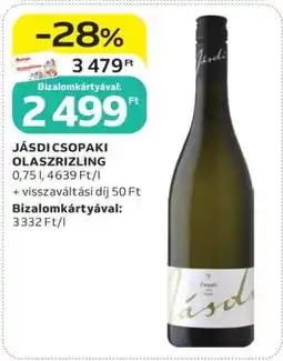 Auchan Jásdi Csopaki Olaszrizling ajánlat