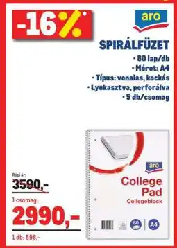 Metro aro SPIRÁLFÜZET ajánlat