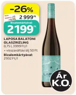 Auchan Laposa Balatoni Olaszrizling ajánlat