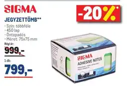 Metro SIGMA JEGYZETTÖMB ajánlat