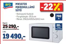 Metro aro MW10720 MIKROHULLÁMÚ SÜTŐ ajánlat