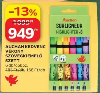 AUCHAN KEDVENC VÉKONY SZÖVEGKIEMELŐ SZETT