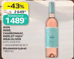 Auchan IKON ROSÉ, CHARDONNAY, MERLOT VAGY IRSAI OLIVÉR ajánlat