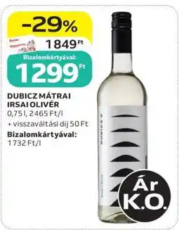 Auchan DUBICZ MÁTRAI IRSAI OLIVÉR ajánlat