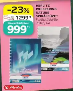 Auchan HERLITZ WHISPERING NATURE SPIRÁLFÜZET ajánlat