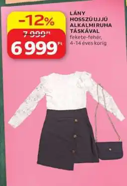 Auchan LÁNY HOSSZÚ UJJÚ ALKALMI RUHA TÁSKÁVAL ajánlat