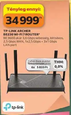 Auchan TP-LINK ARCHER BE230 WI-FI 7 ROUTER ajánlat