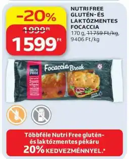 Auchan NUTRI FREE GLUTÉN- ÉS LAKTÓZMENTES FOCACCIA ajánlat