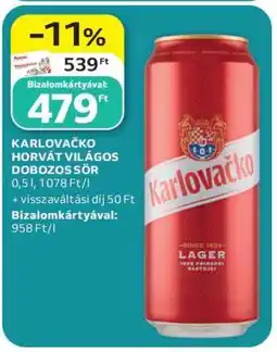 Auchan Karlovačko Horvát Világos Dobozos Sör ajánlat