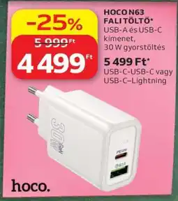 Auchan HOCO N63 FALI TÖLTŐ ajánlat