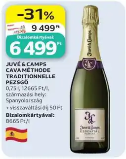 Auchan JUVÉ & CAMPS CAVA MÉTHODE TRADITIONNELLE PEZSGŐ ajánlat