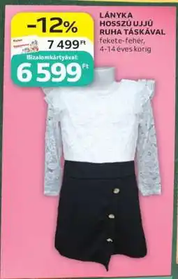 Auchan LÁNYKA HOSSZÚ UJJÚ RUHA TÁSKÁVAL ajánlat