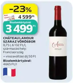 Auchan CHÂTEAU LAMOUR SZÁRAZ VÖRÖSBOR ajánlat