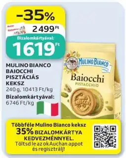 Auchan MULINO BIANCO BAIOCCHI PISZTÁCIÁS KEKSZ ajánlat