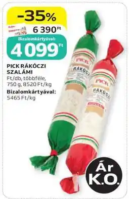 Auchan PICK Rákóczi szalámi ajánlat