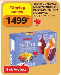 Auchan AUCHAN KEDVENC MINI GYÜMÖLCSÍZŰ PÁLCIKÁS JÉGKRÉM MULTIPACK ajánlat