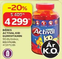 Auchan BÉRES ACTIVAL KID GUMIVITAMIN ajánlat