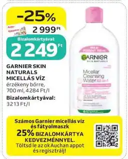 Auchan Garnier Skin Naturals micellás víz ajánlat