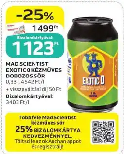 Auchan MAD SCIENTIST EXOTIC O KÉZMŰVES DOBOZOS SÖR ajánlat