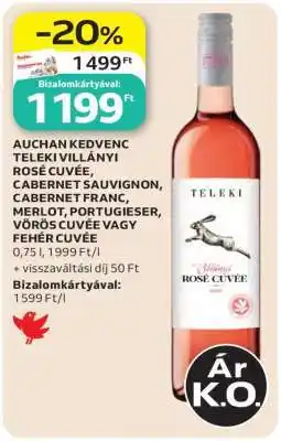 Auchan Auchan Kedvenc Teleki Villányi Rosé Cuvée ajánlat