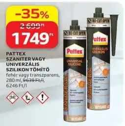 Auchan PATTEX SZANITER VAGY UNIVERZÁLIS SZILIKON TÖMÍTŐ ajánlat
