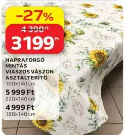 Auchan NAPRAFORGÓ MINTÁS VIASZOS VÁSZON ASZTALTERÍTŐ ajánlat