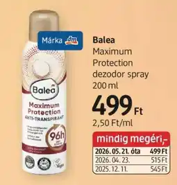 DM Balea Maximum Protection dezodor spray 200 ml ajánlat