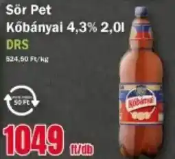 FullDiszkont Sör Pet Kőbányai 4,3% ajánlat