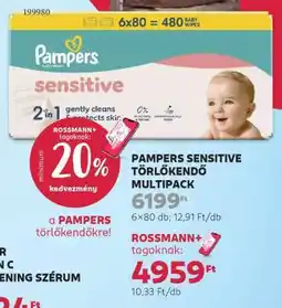Rossmann PAMPERS SENSITIVE TÖRLŐKENDŐ MULTIPACK ajánlat