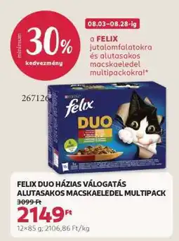 Rossmann FELIX DUO HÁZIAS VÁLOGATÁS ALUTASAKOS MACSKAELEDEL MULTIPACK ajánlat