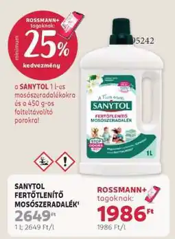 Rossmann Sanytol Fertőtlenítő Mosószeradalék ajánlat