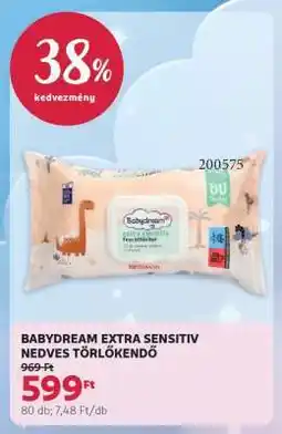 Rossmann BABYDREAM EXTRA SENSITIV NEDVES TÖRLŐKENDŐ ajánlat