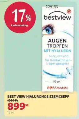Rossmann BEST VIEW HIALURONOS SZEMCSEPP ajánlat