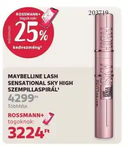 Rossmann MAYBELLINE LASH SENSATIONAL SKY HIGH SZEMPILLASPIRÁL ajánlat